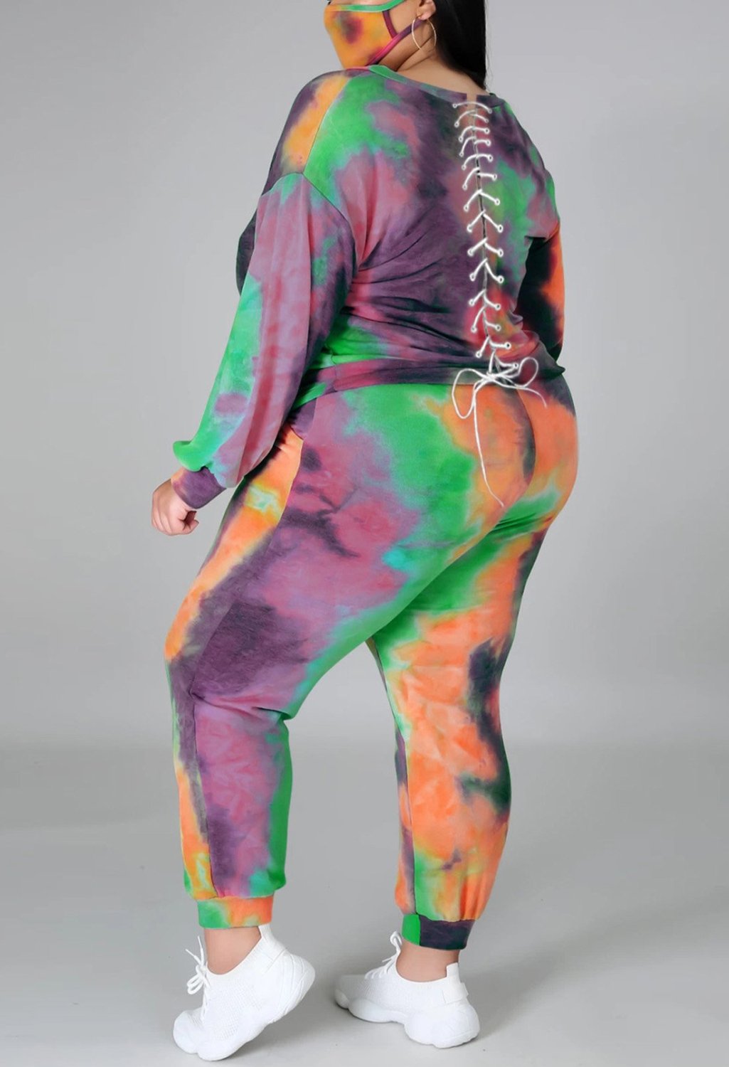 tie dye tracksuit set plus size