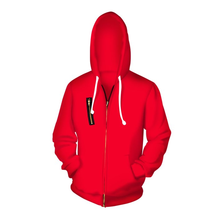 Red Money Heist La Casa De Papel Tv Unisex 3D Printed Hoodie Sweatshirt Jacket With Zipper