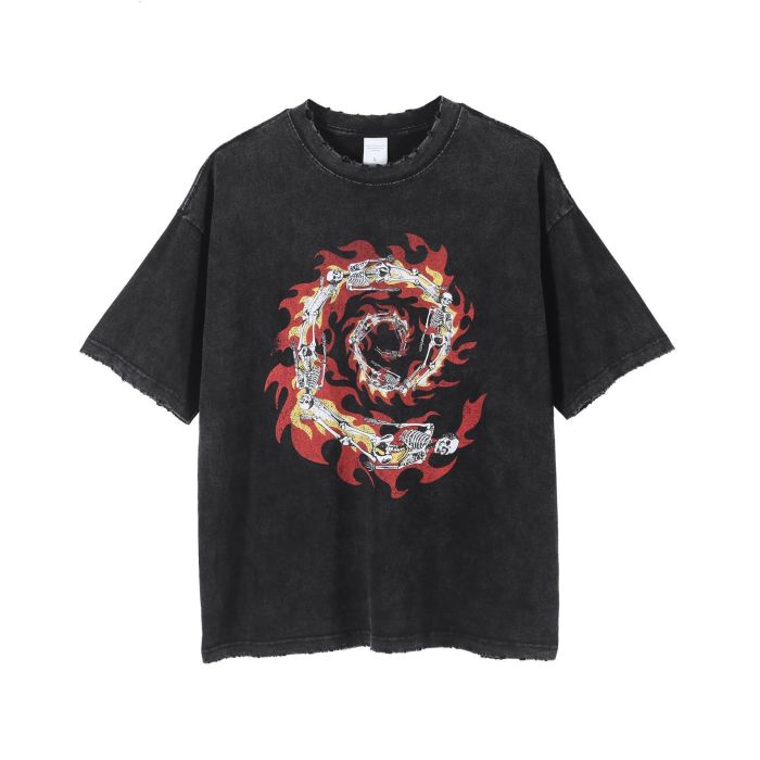 Spring Dark Flames Printing Shirt