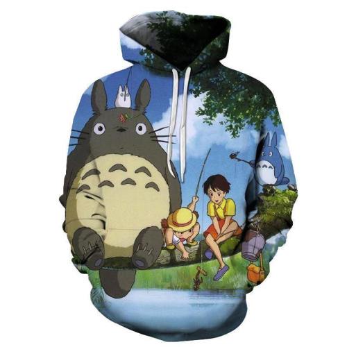 Totoro Fishing 3D Sweatshirt, Hoodie, Pullover
