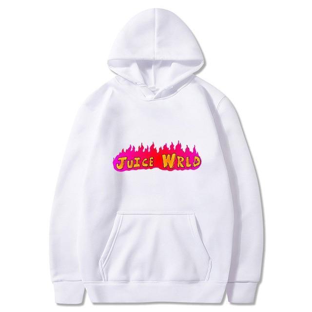 Juice Wrld Flame-Print Loose-Fitting Hoodie For Men And Women