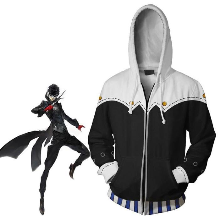 Persona 5 Game Yusuke Kitagawa Cosplay Unisex 3D Printed Hoodie Sweatshirt Jacket With Zipper