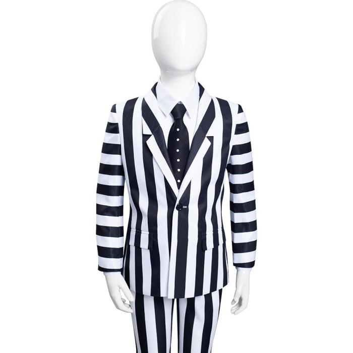 Beetlejuice Kids Children Striped Uniform Pants Halloween Carnival Suit Cosplay Costume