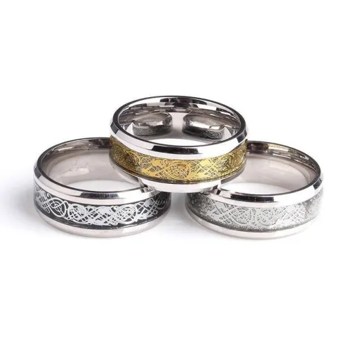 Tungsten Steel Celtic Ring