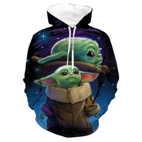 Unisex Star Wars Mandalorian Baby Yoda Printed Hoodie Movie Cloth