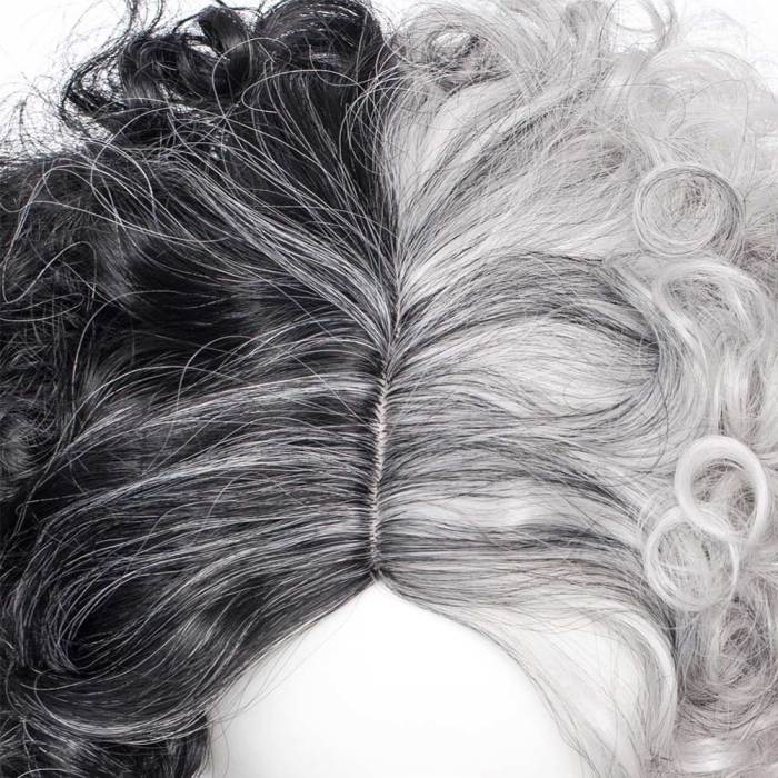 Cruella De Vil Estella Heat Resistant Synthetic Hair Carnival Halloween Party Props Cosplay Wig