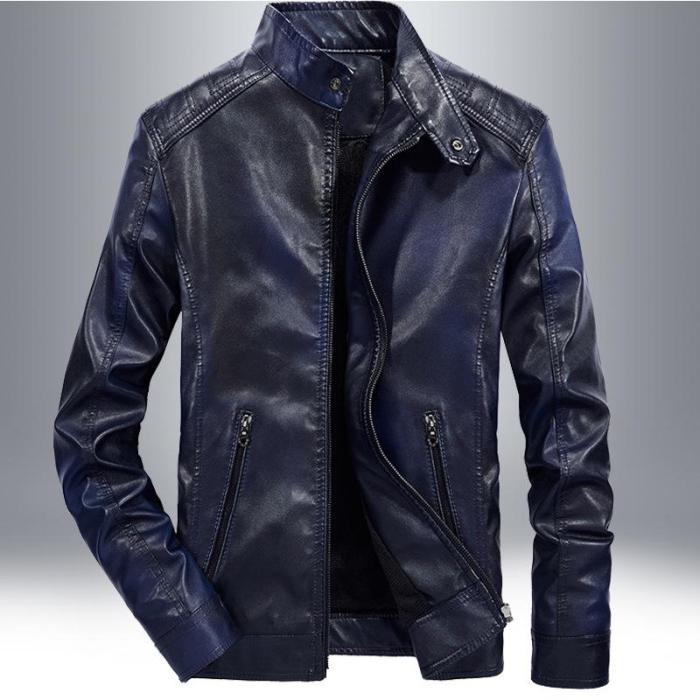 Pu Jackets Spring Autumn Motorcycle Biker Faux Leather Jacket