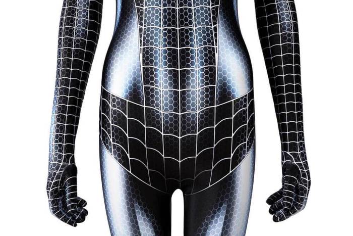 Women Mj Black Spider Cat Girl Jumpsuit Cosplay Costume Bodysuit