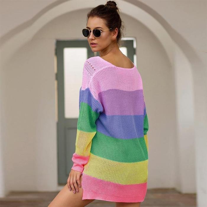 Rainbow Sweater Dress