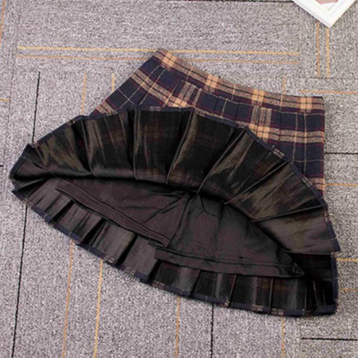 Plaid A-Line Warm Pleated Skirts