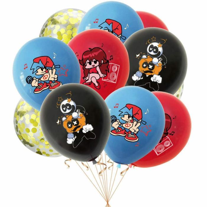 Friday Night Funkin Party Supplies Latex Balloons Banner Birthday Decorations