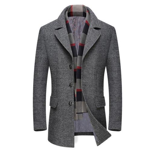 Men'S Fashion Warm Scarf Thick Woolen Coat