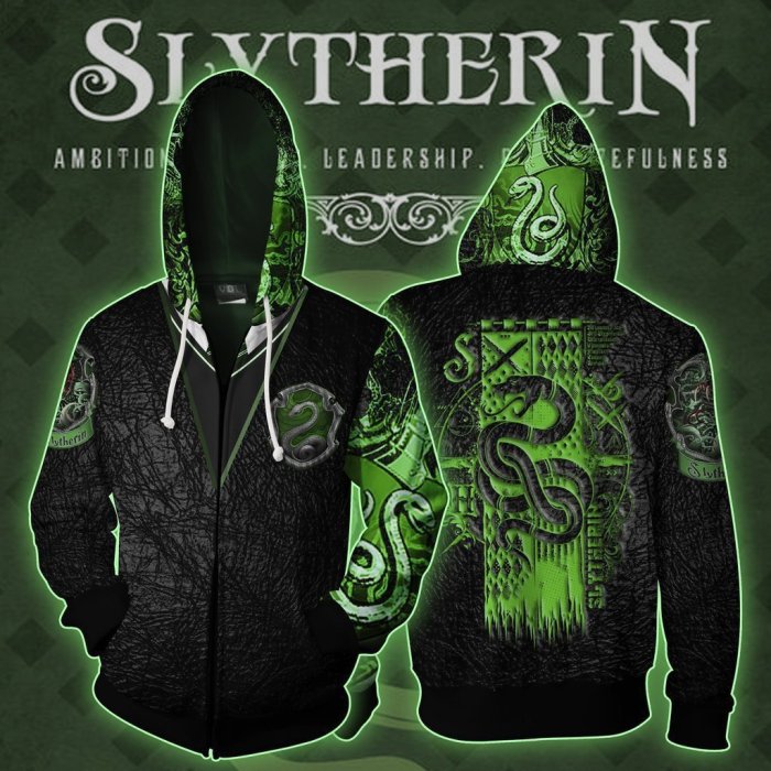 Harry Potter The Great Four Slytherin Hoodie Sweater Jacket Cosplay Costume For Adult