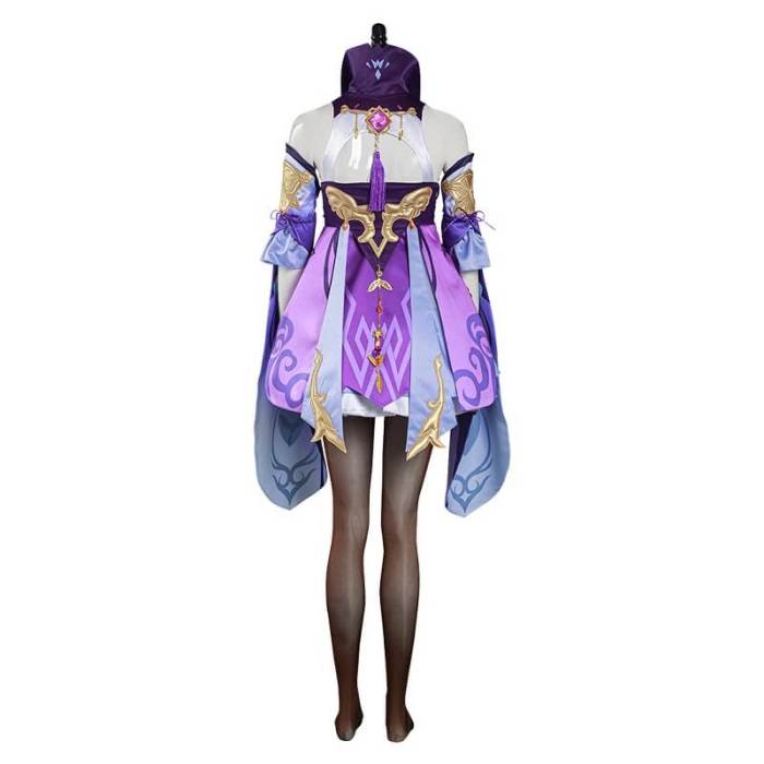 Genshin Impact Keqing Cosplay Costume Ke Qing Purple Dress Outfits