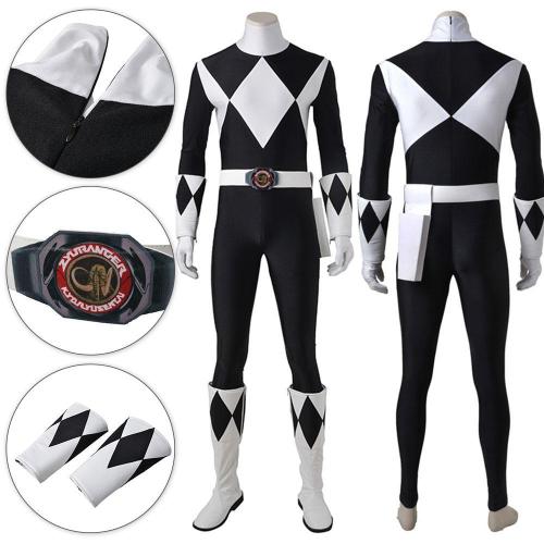 Mighty Morphin Power Rangers Black Ranger Cosplay Costume