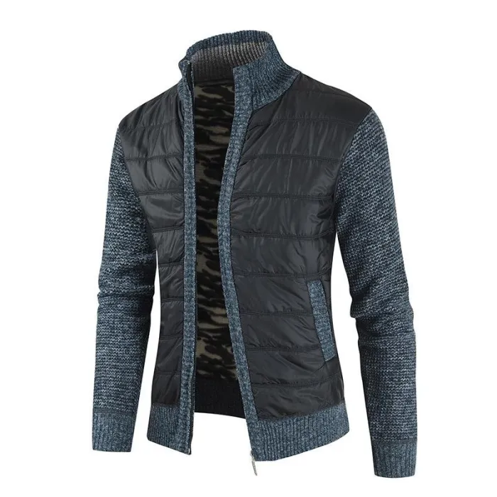 Sell Like  Cakes Men'S Stitching Colorblock Stand-Collar Coat