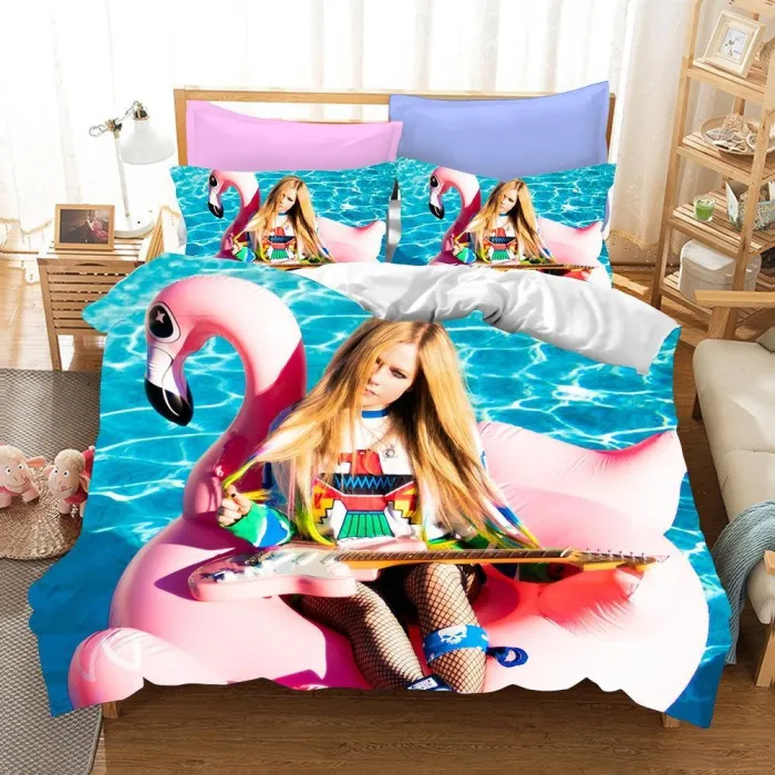 Avril Ramona Lavigne Cosplay Bedding Set Duvet Cover Pillowcases Halloween Home Decor