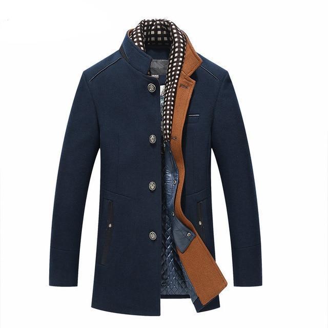 Men'S Wool Coat Casual Windbreaker Cashmere Jacket
