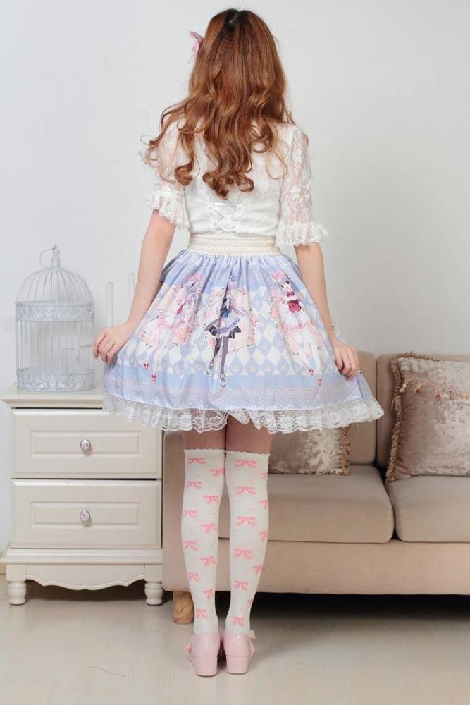 Milky Anime Print Skirt