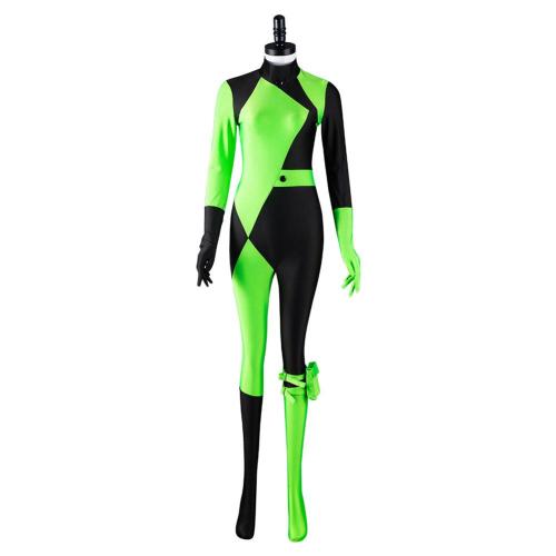 Kim Possible Shego Adult Jumpsuit Halloween Carnival Suit Outfits Cosplay Costume