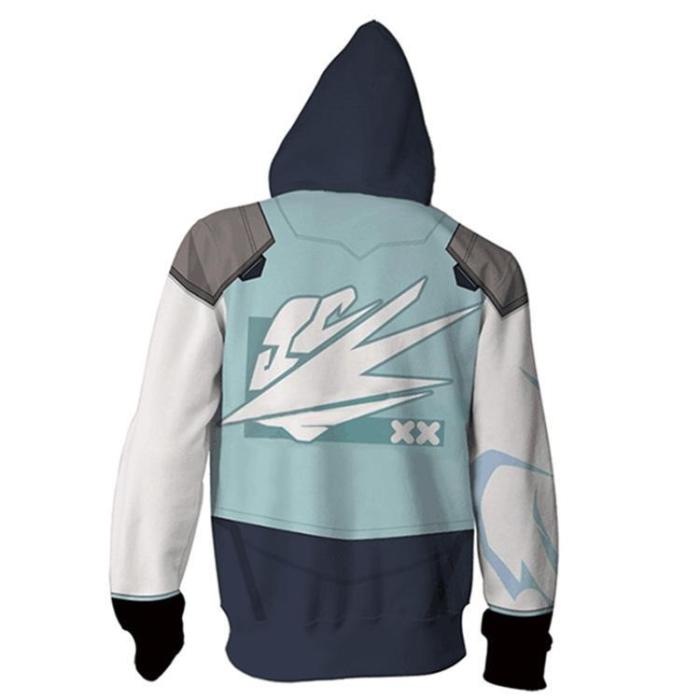 Valorant Game Jett Cloudburst Updraft Tailwind Blade Storm Cosplay Unisex 3D Printed Hoodie Sweatshirt Jacket With Zipper