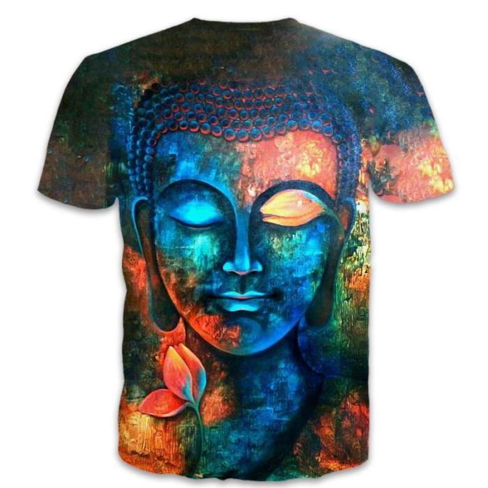 Blue Buddha Paint 3D T-Shirt
