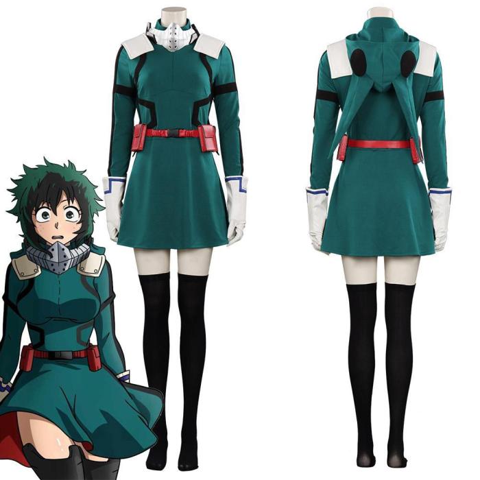 My Hero Academia Midoriya Izuku Women Dress Outfits Halloween Carnival Suit Cosplay Costume My Hero Academia Midoriya Izuku Women Dress Outfits Halloween Carnival Suit Cosplay Costume