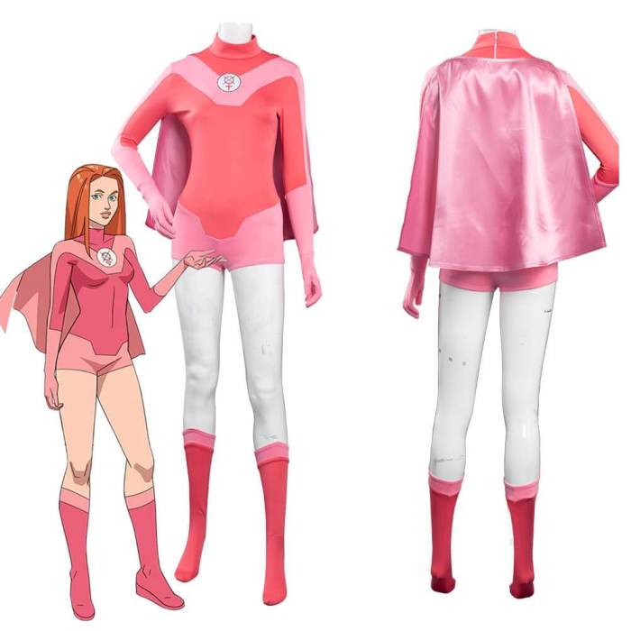 Invincible Atom Eve Cosplay Costumes Outfits With Cloak Halloween Suit