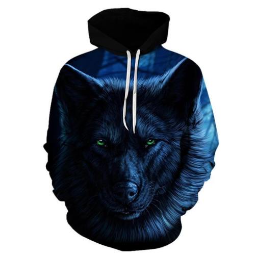 Green Eyed Wolf 3D Sweatshirt Hoodie Pullover