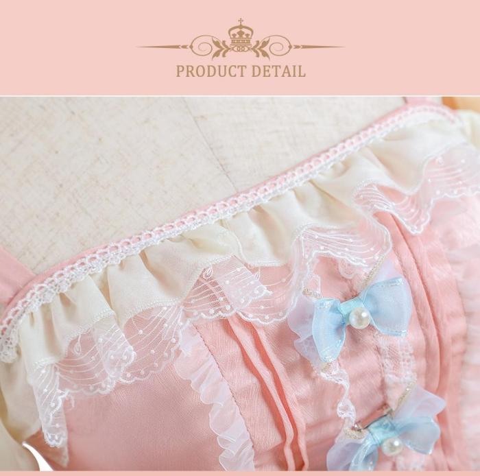 Victorian Lolita Sweet Soft Plus Size Pink Op Skirt Vintage Dresses Print Kawaii Girls Loli Cute Princess Dress