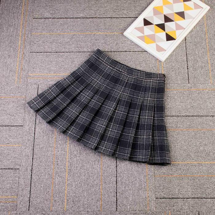 Plaid A-Line Warm Pleated Skirts
