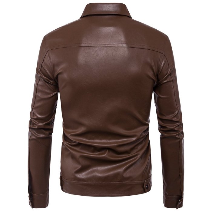 Men'S Stand Collar Men'S Leather Jacket