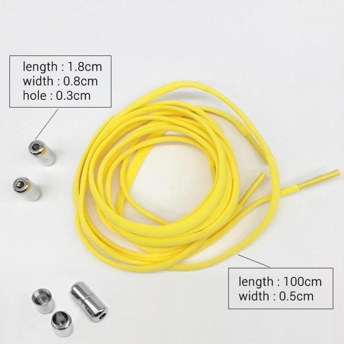 Elastic No Tie Shoelaces Semicircle Shoe Laces for Kids and Adult Sneakers Shoelace Quick Lazy Metal Lock Laces Shoe Strings
