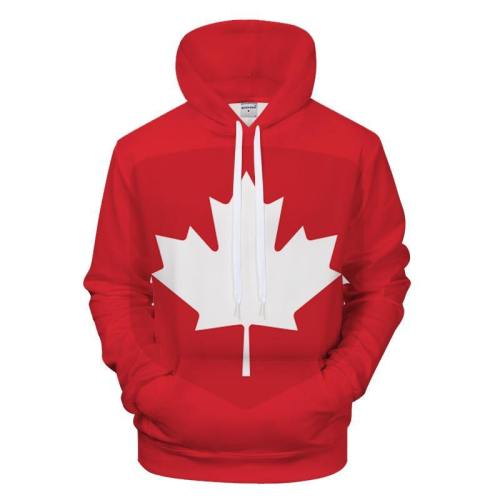 White Canadian Leaf 3D - Sweatshirt, Hoodie, Pullover