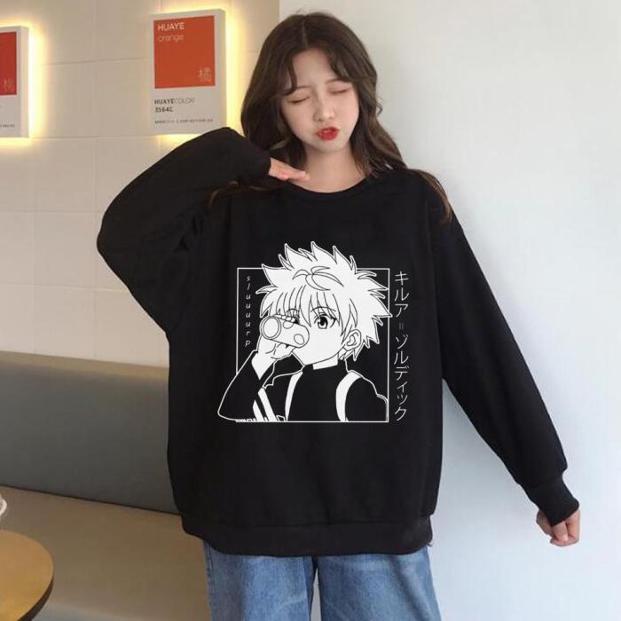 Hunter X Hunter Killua O Neck  Topic Hoodie Anime Print Pullover Sweatshirts Top