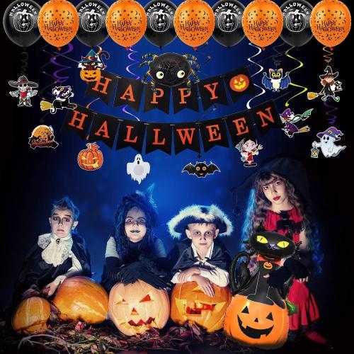 Halloween  Ghost Festival  Pumpkin Head Black Bat Decoration
