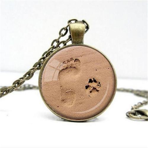 Adorable Paw And Footprint Necklace