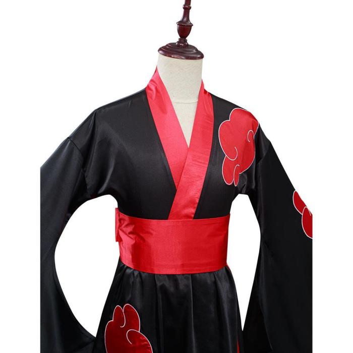 Naruto Akatsuki Kimono Dress Outfits Halloween Carnival Suit Cosplay Costume