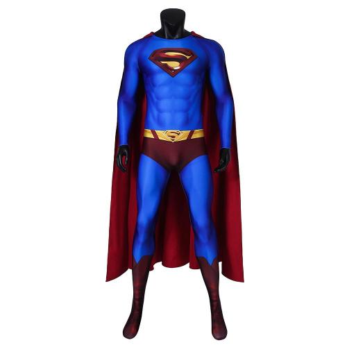 Superman Clark Kent Superman Returns Jumpsuit Cosplay Costume -