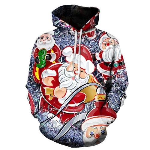 Christmas Gift Theme Men'S Hoodie Men'S 3D Printing Hooded Sweatshirt Fashion Snowman Hooded Pullover Kids Wear