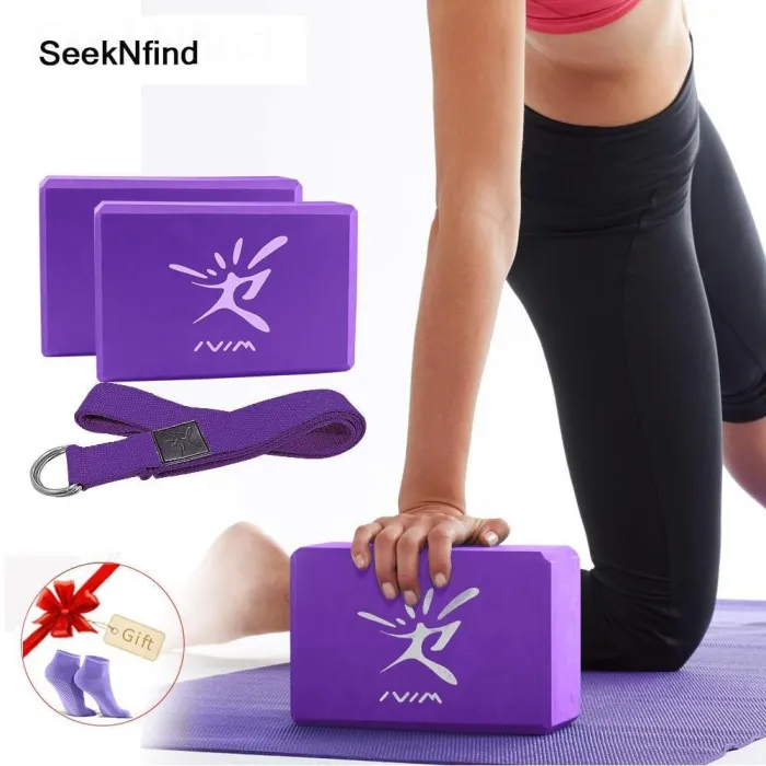 Eva Yoga Block Set Exercise Workout Fitness Brick Bolster Stretch Belt
