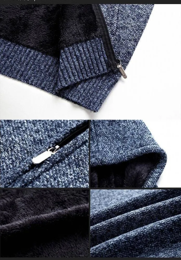 Arrival Men'S Cardigan Men Knitted Thicken Hoodie