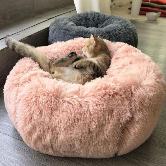 Comfy Warm Plush Round Bed | Pet Beds For Dogs/Cats