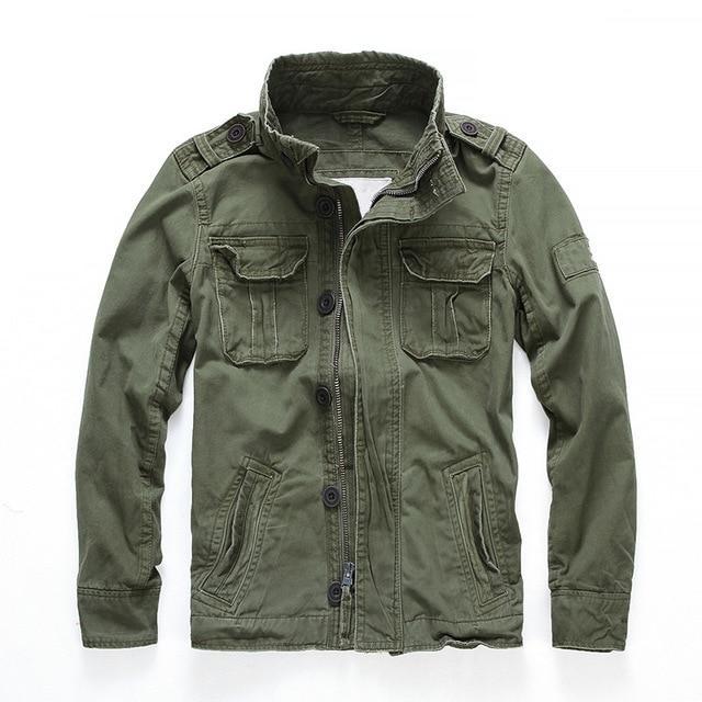 Men Camouflage Combat Jackets Retro Military Pocket Men'S Denim Macket Outwear Army Coats Casual Male Cotton Size