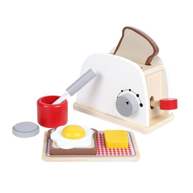 Wooden Kitchen Pretend House Baking Toy Simulation Wooden Coffee Machine Toaster Food Mixer Baby Early Education Educational Toy