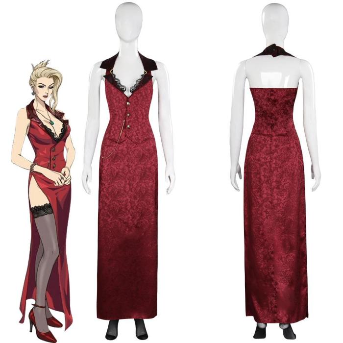 Final Fantasy Vii Ff7 Remake Scarlett Dress Halloween Carnival Suit Cosplay Costume