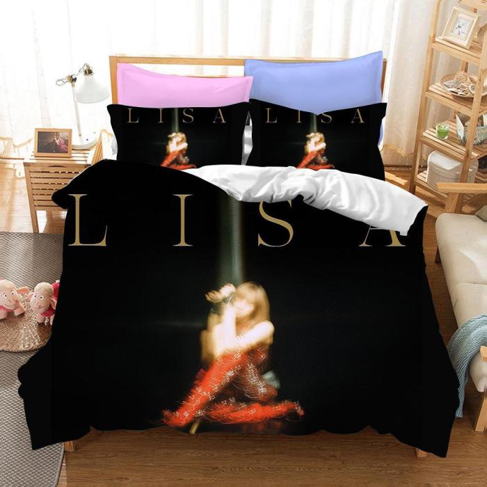 Blackpink Lisa Cosplay Bedding Set Duvet Cover Pillowcases Halloween Home Decor