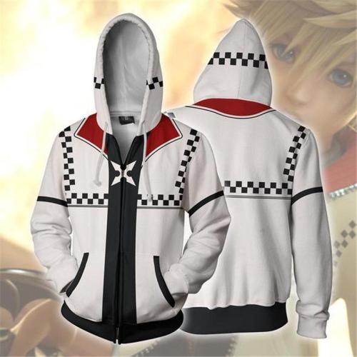 Kingdom Hearts Game Riku Cosplay Unisex 3D Printed Hoodie Sweatshirt Jacket With Zipper