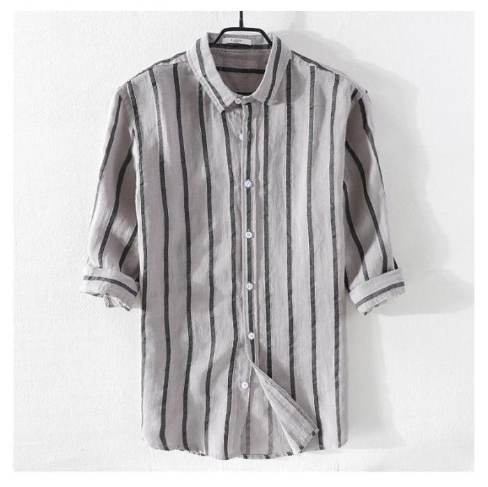 Manswear Striped Cotton Half Sleeve Casual Shirt