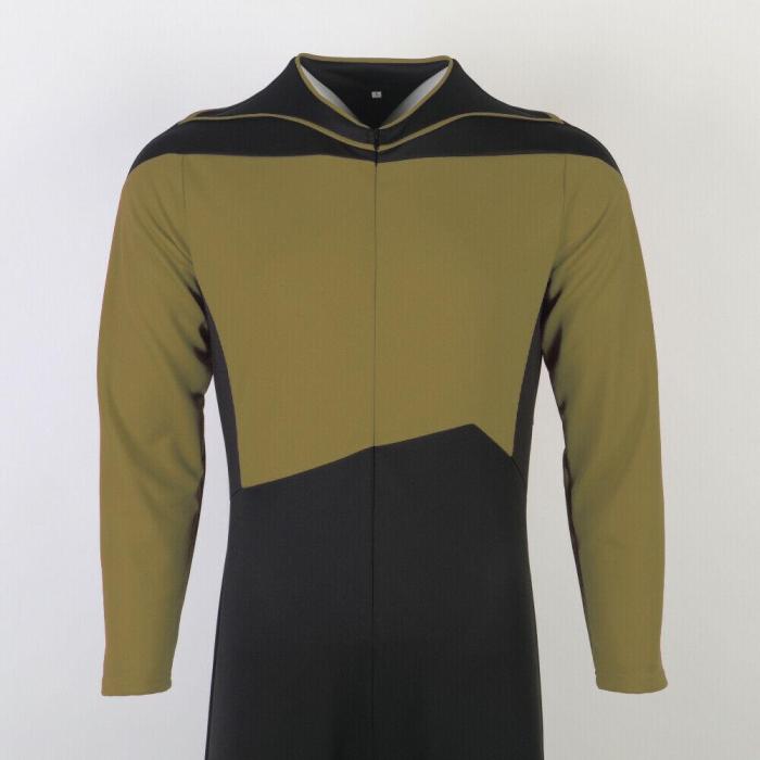 Star Trek The Next Generation Picard Red Uniforms Jumpsuit Gold Blue Starfleet Costumes